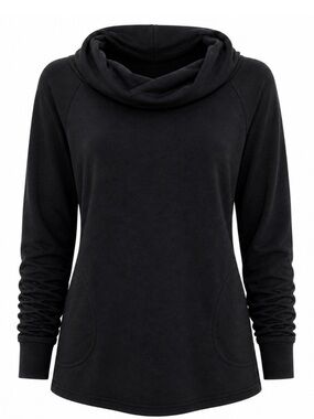 EMK Everyday Debbie Top Black Cowl Neck Bamboo Tunic Medium
